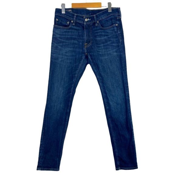 Abercrombie mens Blue Dark Wash Felix Super Slim Stretch Denim Jeans US 31 X 30 - Picture 4 of 12